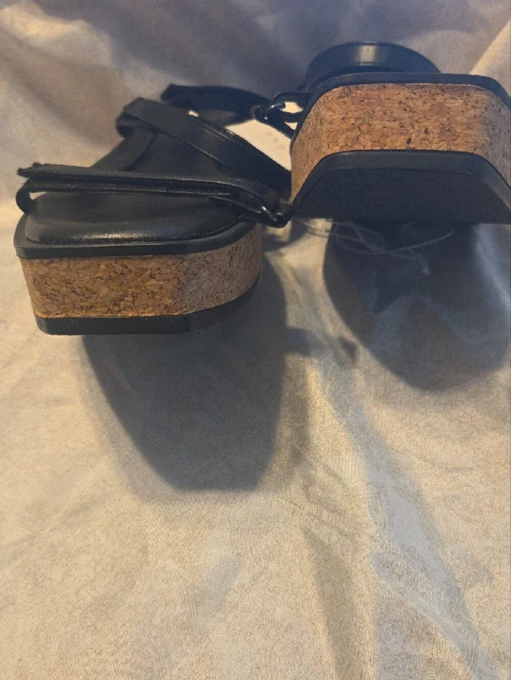 a new day Black Women's Minimal Strappy Square-Toe Sandals